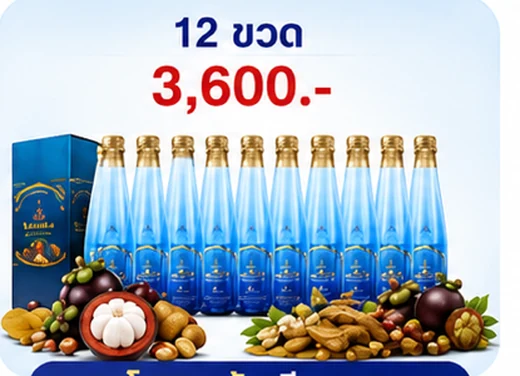 โปรโมชั่นน้ำมังคุด 12 ขวด ราคา 3,600 บาท